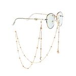 AININI Eyeglass Chains with Solid Star Moon for Men, Stylish Eyeglasses Chain Necklace Mask Lanyard Chain Sunglasses Chain Face Mask Holder Chain for Women Girls Men, Goldstarmoon, One Size