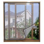 Yuzzy Adjustable Magnetic Window Screen DIY Fiberglass Screen Mesh Max 72”x 48”Fits Any Size Smaller with Gray Frame Fiberglass Mesh (72"x48")