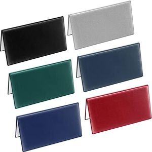 Geyoga 6 Pcs Vinyl Checkbook Cover Personal Top Tear Checkbook Cover Holder Vinyl Checkbook Holder Checkbook Case for Checks Women Men Use, 6 Colors, classic color, Classic