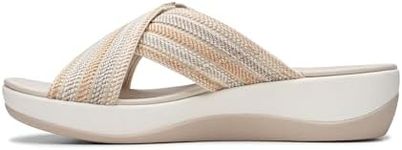 Clarks Women's Arla Wave Slide Sandal, Beige Combi, 7 UK