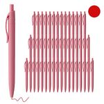 Deegtran Pens Bulk, 50 Pack No Bleed Red Click Pens, Wholesale Retractable Ballpoint Pens, Pens Medium Point, Smooth Ink Pens, 1.0MM Red Ink