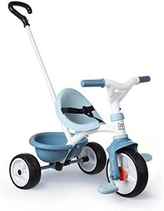 Smoby - Be Move Tricycle (Blue) - Children's tricycle with push bar, seat with safety belt, metal frame, pedal freewheel, grows with your child, Suitable for kids aged 15 months and over