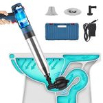 Electric Toilet Plunger Toilet Unclogger Power Toilet Plunger Toilet Auger Clog Remover Tool High Pressure Air Blaster Drain Cleaner Drain Clog Remover Plungers for Kitchen Sink Floor Drain Bathtub