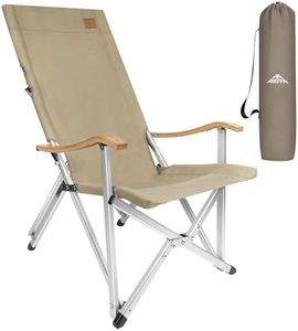 AREFFA Luxury Heavy Duty Camping Chair with Bamboo Armrests, Reinforced Aluminum Frame, Holds Up to 670 lbs-Lightweight & Portable for Patio, Backyard, and Outdoor Adventures