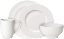 Villeroy & Boch, for Me, Tableware Starter Set for 4 People consisting of Bowls, Plates & Mugs, 16 Pieces, Premium Porcelain, White