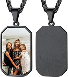 U7 Medaglia Ottagonale Nera con Foto Personalizzata Fronte-Retro per Ragazzo Ragazza Regal Personalizzato a papà Marito