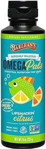 Barlean's Omega Pals Lipsmackin' Citrus Flavored Omega-3 for Kids, Yummy Children's Liquid Fish Oil Supplement with 750 mg of EPA & DHA for Brain & Eye Health, 8 oz