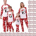 Kaniem Christmas Pajamas for Family 2024 26 A-Z Alphabet Matching Xmas Custom Pajama Set Cute Funny Holiday Sleepwear Outfit(J-Men, XXL)