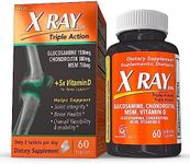 X Ray Dol Triple Action Joint Support Supplement with Glucosamine 1500mg, Chondroitin 800mg, MSM 750mg and 5X Vitamin D for Healthy Joints, Bones & Cartilage - 60 Count per Bottle - 1 Pack