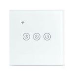 Yagusmart WiFi Smart Wall Light Switch, No Neutral Wire Required,No Hub Required, Compatible with Alexa and Google Home, APP Remote Control, Timing Function, Voice Control(3 Gang)