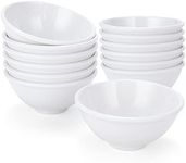 CookTaitai Mini Dipping Bowls Set, Soy Sauce Dishes 4.5 Oz 3.5 Inch Mini Bowls Set,Unbreakable Melamine Plastic Bowls for BBQ Sauce, Seasoning Condiments Appetizer, White,12 Pack