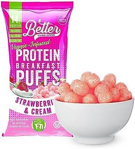 Better Than Good Strawberries & Cream 14g Protein Puffs | Healthy Sweet Keto Snacks, Gluten-Free, Low Carb, kids & Diabetic-Friendly Snack, No articificial flavours | 0.88oz (Pack of 12)