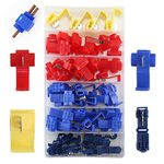 HO2NLE 65pcs Scotch Lock Connectors Scotch Locks Quick Splice Connector Terminals T-Tap Car Electrical Connectors Branch Crimp Connectors Set for Motorcycle Automotive 3 Size Red Blue Yellow