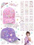 Wirhaut DIY Baseball Cap Gifts Toys for Girls 4 5 6 7 8 9 10 11 12 Year Old Decorate Your Own Baseball Cap with Gem Unicorn Stickers Arts and Crafts Kits Birthday Presents Christmas Gifts for Kids