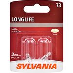 SYLVANIA - 73 Long Life Miniature - Bulb, Ideal for Courtesy, Seat Belt and More. (Contains 2 Bulbs)