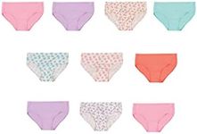 Hanes Baby Girls Toddler 10-Pack Pure Comfort Underwear, Available in and Hipster Briefs, Brief Assorted - 10 Pack, 2-3 US