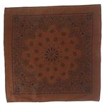 CTM 27 Inch Austin Paisley Print Bandana, Cocoa/Black