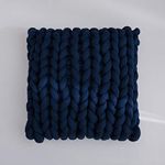 Handmade Throw Pillows Chunky Cushion Pads Fluffy Pillow Chunky Knit Throw Knitted Throw Blanket Reading Nook Cribs Christmas Crib 40x40,navy blue