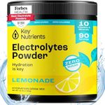 KEY NUTRIENTS Multivitamin Electrolytes Powder No Sugar - Refreshing Lemonade Electrolyte Powder - Sodium & Energy Supplement - Hydration Powder - No Calories - 90 Servings - Made in USA