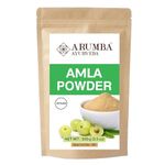 Arumba Ayurveda Amla Powder (Phyllanthus emblica), Indian Gooseberry Powder, Rich in Vitamin C, Vegan, Non-GMO, For Hair and Face Mask, Smoothie Drinks 100 grams