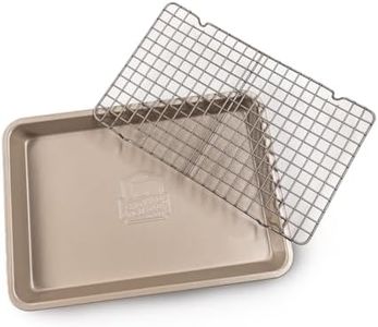 Reverse Sear Roasting Pan with Wire Rack, Heavy-Duty Non-Stick