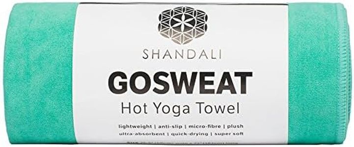 Shandali Hot Yoga Towel - Suede - 100% Microfiber, Super Absorbent, Bikram Yoga Towel - Exercise, Fitness, Pilates, and Yoga Gear. Teal 26.5" x 72"