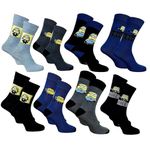 Ozabi Socks Pack MEN DESPICABLE ME (as8, numeric, numeric_9, numeric_11, regular, regular, Pack of 8 Pairs 3667)