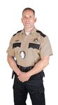 First Class 100% Polyester Two Tone Short Sleeve Men's Uniform Shirt - - Large