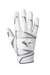 Mizuno Men's B-303 Batting Glove, White-Silver, XXL