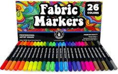 Fabric Markers for Baby Clothes Canvas Fabric Upholstery T Shirts Shoe Clothing Paint Fabric Pens for Clothes, Fabric Markers Permanent No Bleed Coloring Dye Pens 26 Pcs for Artists and Kids