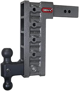 GEN-Y Hitch Tow Hitch for 2.5" Receiver - 12" Drop/Rise with 5 Adjustable Positions, Includes Dual Ball Mount and Locking Pin, 21,000 lbs Towing Capacity, 3,000 lbs Tongue Weight, Silver