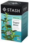 Stash Tea Super Mint Herbal Tea - Naturally Caffeine Free, Non-GMO Project Verified Premium Tea with No Artificial Ingredients, 18 Count (Pack of 6) - 108 Bags Total