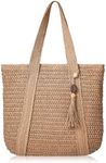 Pleneal Straw Beach Bags for Women - Women Beach Handmade Woven Tote Bag, Summer Mesh Hollow Shoulder Bag for Holiday