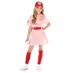 Morph Costumes Kids Baseball Costume Girls Peach Pink Baseball League Costume Outfit Halloween Costume For Girls L