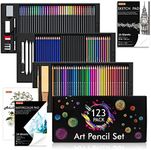 Shuttle Art Professional Drawing Kit, 123 Pieces of Drawing Pencils Set Includes Colouring Pencils, Watercolor, Charcoal, Graphite and Sketch, Ideal for Adults Children Artists