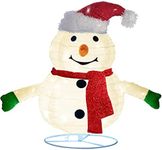 Twinkle Star 2FT Lighted Pop Up Christmas Snowman Decorations, Pre-Lit Light Up 48 LED Warm White Lights, Collapsible Easily Metal Stand Easy-Assembly Reusable for Holiday Xmas Indoor Outdoor Décor