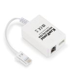 KamKorda Micro Filter Connection Adapter | Adsl Filter | Phone to Ethernet Adapter | Microfilter RJ11 adapter for BT Cable Sky PlusNet TalkTalk Vodafone and more | White