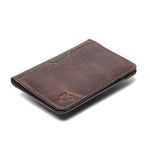 FOXHACKLE Leather Credit Card Wallet for Men and Women, Thin Bifold RFID Blocking Wallet, Slim Front Pocket Minimalist Card Holder Wallet, Small Card Case