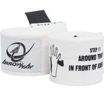 ArrowWay Instructional Hand Wraps w/Printed Directions for Boxing & MMA - 142" Meister Elastic - White