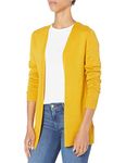 Amazon Essentials Women's Lightweight Open-Front Cardigan Sweater, Gold, Large