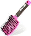 𝐒𝐈𝐃𝐒𝐓𝐘𝐋𝐄𝐒™ Detangle Hair Brush Improve Hair Growth Curved & Vented Best At Blow Drying For Wet Scalp Hairbrush for Curly Thick Hair brush Women Men Girls (𝐏𝐢𝐧𝐤)