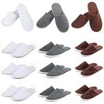 TATAPO 12 Pairs Non Slip Disposable Slippers For Guest, Spa Slippers, Closed Toe Washable Reusable Slippers for Women Men, House, Indoor, Bathroom, Bedroom, Hotel, Bride Slippers