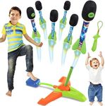 SHCKE Rocket Launcher for Kids,6 Foam Rockets and Launcher Pad, Slingshot Flying Toys,Launch up to 100+ft, Kids Outdoor Toys, Birthday Gift Toys for Kids Boys Girls Age 3 4 5 6 + Years Old