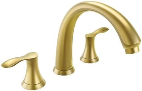 Brushed Gold Roman Tub Faucet, Lava Odoro 2 Handle Bathtub Faucet with Valve, High Flow 8 inch Widespread Deck Mount Tub Faucet, Solid Brass 3 Hole Bath Tub Filler TF405-SG
