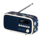 VQ Dexter Portable DAB Radio Mains Powered & Battery Operated. Digital Tick Approved DAB+ & FM Radio. Designer Auto Scan Digital Radio with 60 Presets - Laura Ashley Elveden Navy