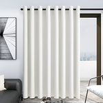 Deconovo Large Curtain for Sliding Door - Extra Wide Room Darkening Curtain, Window Drapes Panel for Patio & Hall Room (100W X 84L Inch, Pure White, 1 Panel)