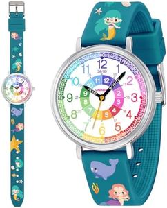 Time Teacher Kids Watch for Children Girls Boys,Cartoon Waterproof Analog Watches for Girls Ages 3-12,Toddler First Watch with Quartz Movement,Educational Teaching Watch Gifts with Easy To Read Dial