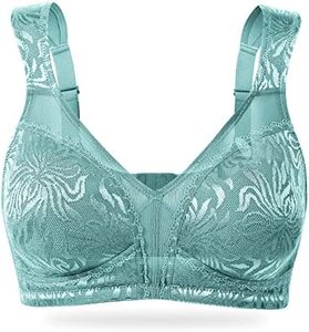 Wingslove Women's Full Coverage Non Padded Comfort Minimizer Wire-Free Bra Plus Size(Mint Green,44C)