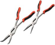 Crescent 2 Pc. X2 Straight and Bent Long Nose Dual Material Plier Set - PSX204C , Red