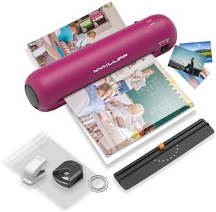 MYKLLIFF 9-Inch Portable Laminator with Hot & Cold Modes, A4 Small Laminating Machine, 3-Min Warm-Up, 6-in-1 Photo Laminator Kit, Rose Red